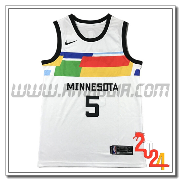 Maglia Minnesota Timberwolves (EDWARDS #5) 2024/25 Bianco