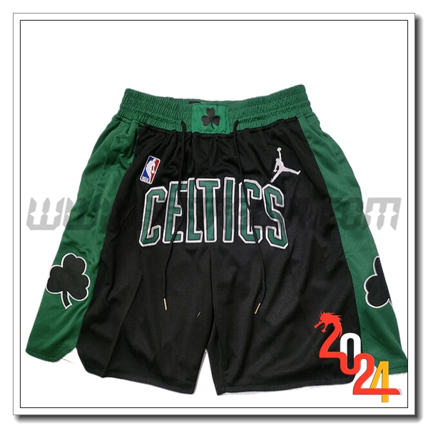 Pantaloncini NBA Boston Celtics 2024/25 Blu Scuro Nero/Verde