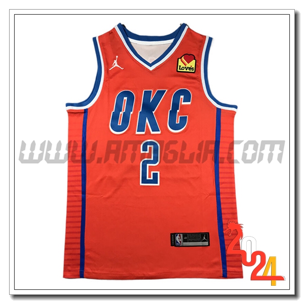 Maglia Oklahoma City Thunder (GILGEOUS-ALEXANDER #2) 2024/25 Arancia/Blu