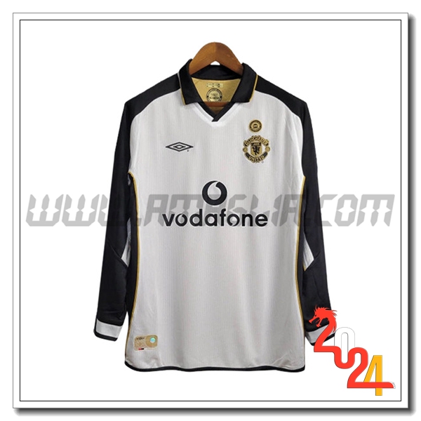 Maglia Retro Manchester United Maniche lunghe Seconda 2001/2002