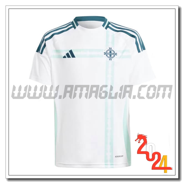 Maglia Squadra Irlanda del Nord Seconda 2024 2025 Bianco