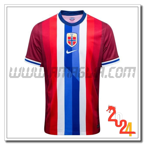 Maglia Squadra Norvegia Prima 2024 2025 Rosso Blu