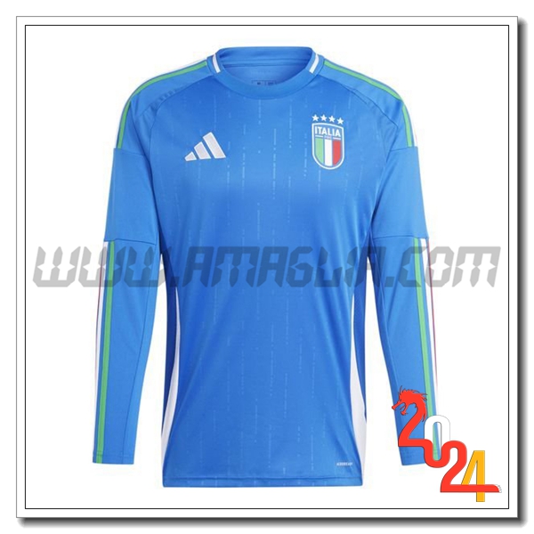 Prima Maglia Squadra Italia Maniche lunghe 2024 2025 Blu