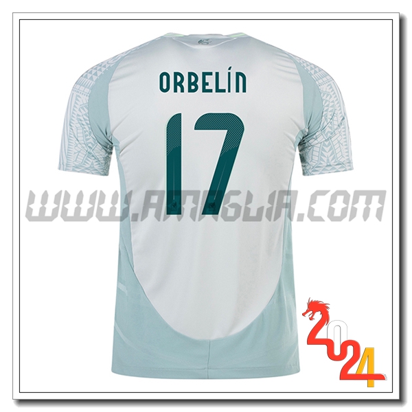 Seconda Maglia Squadra Messico ORBELIN #17 Verde 2024 2025