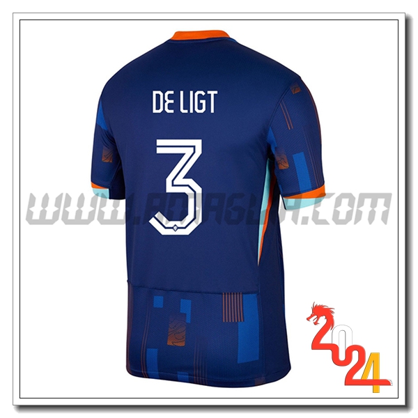 Seconda Maglia Squadra Paesi Bassi DE LIGT #3 Blu marino 2024 2025