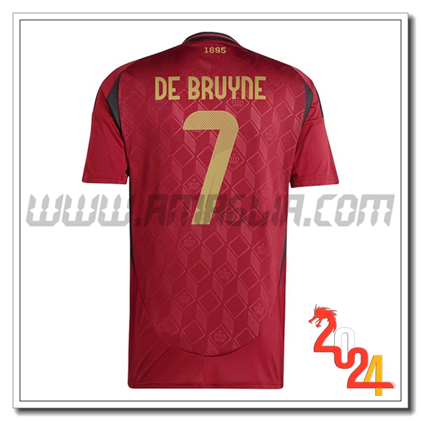 Prima Maglia Squadra Belgio DE BRUYNE #7 Rosso scuro 2024 2025