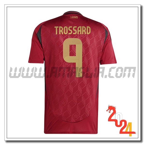 Prima Maglia Squadra Belgio TROSSARD #9 Rosso scuro 2024 2025