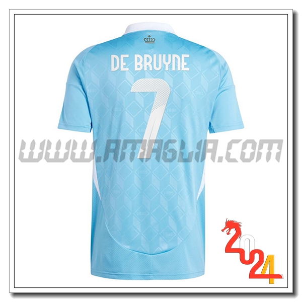 Seconda Maglia Squadra Belgio DE BRUYNE #7 Cielo blu 2024 2025