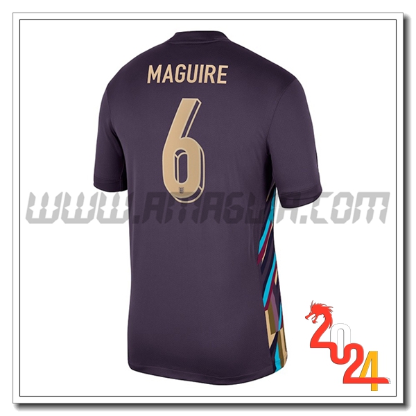 Seconda Maglia Squadra Inghilterra MAGUIRE #6 Nero 2024 2025