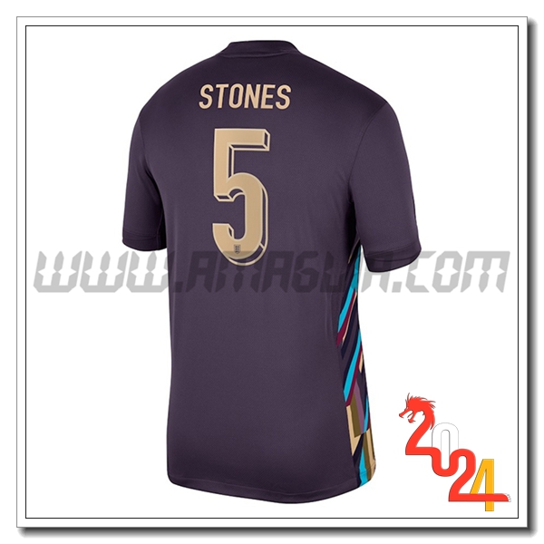 Seconda Maglia Squadra Inghilterra STONES #5 Nero 2024 2025