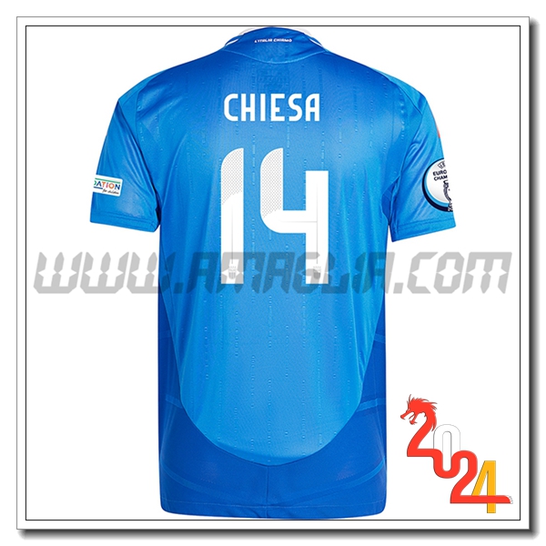 Prima Maglia Squadra Italia CHIESA #14 Blu 2024 2025