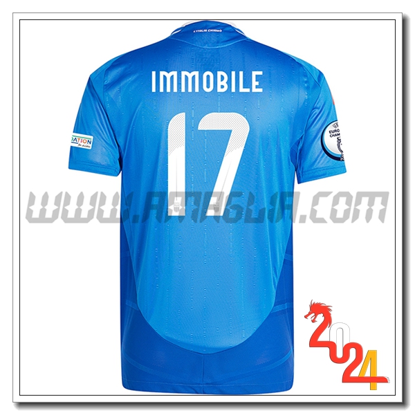 Prima Maglia Squadra Italia IMMOBILE #17 Blu 2024 2025
