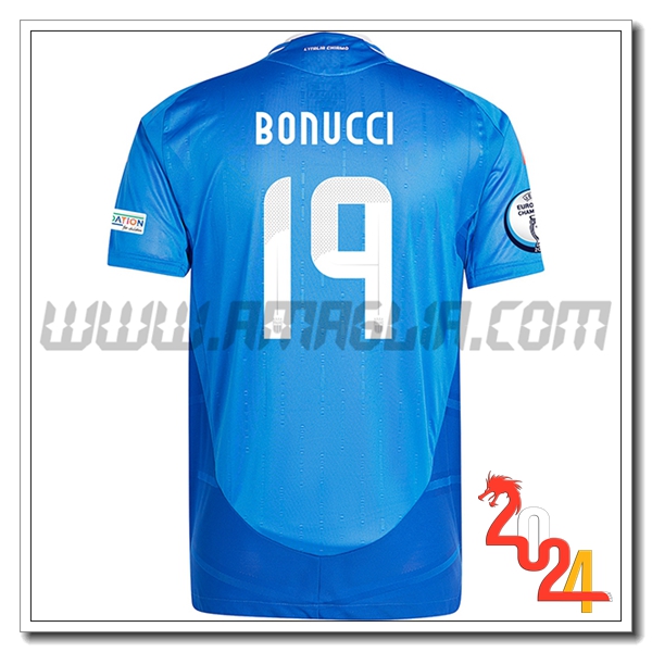 Prima Maglia Squadra Italia BONUCCI #19 Blu 2024 2025
