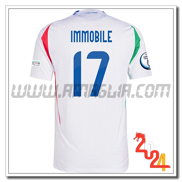 Seconda Maglia Squadra Italia IMMOBILE #17 Bianco 2024 2025