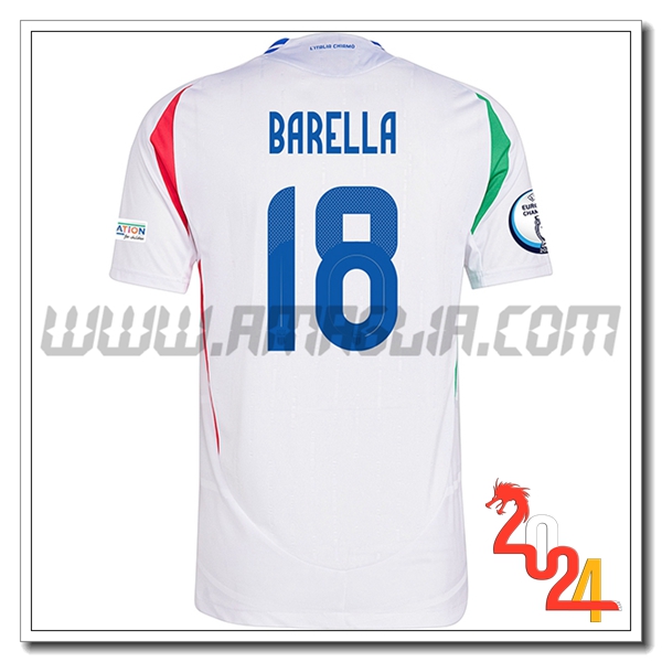 Seconda Maglia Squadra Italia BARELLA #18 Bianco 2024 2025