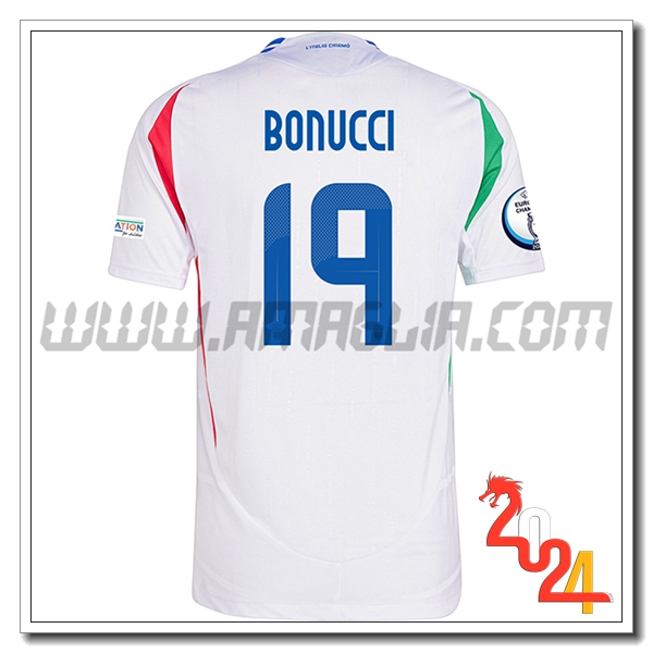 Seconda Maglia Squadra Italia BONUCCI #19 Bianco 2024 2025