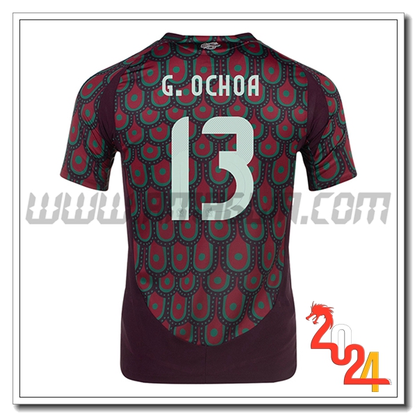 Prima Maglia Squadra Messico G.OCHOA #13 Rosso scuro 2024 2025