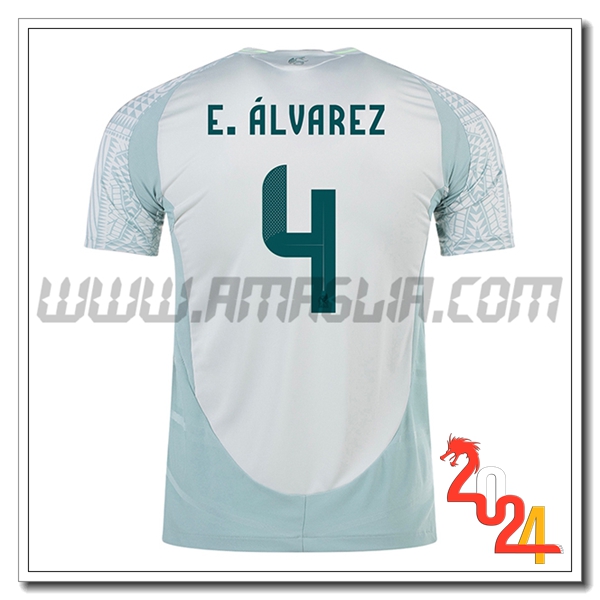 Seconda Maglia Squadra Messico E.ALVAREZ #4 Verde 2024 2025