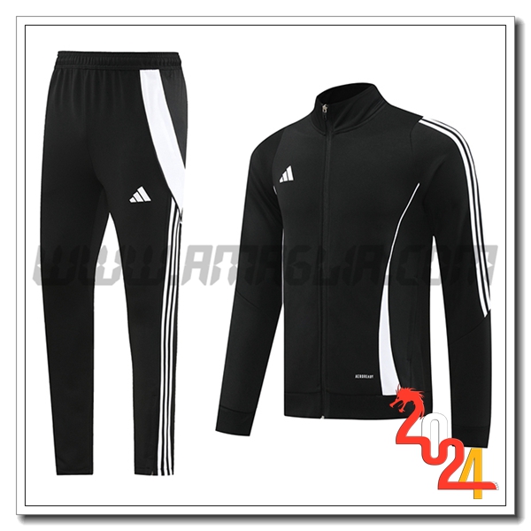 Tuta Allenamento Giacca Adidas Nero/Bianco 2024 2025