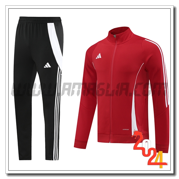 Tuta Allenamento Giacca Adidas Rosso/Bianco/Nero 2024 2025
