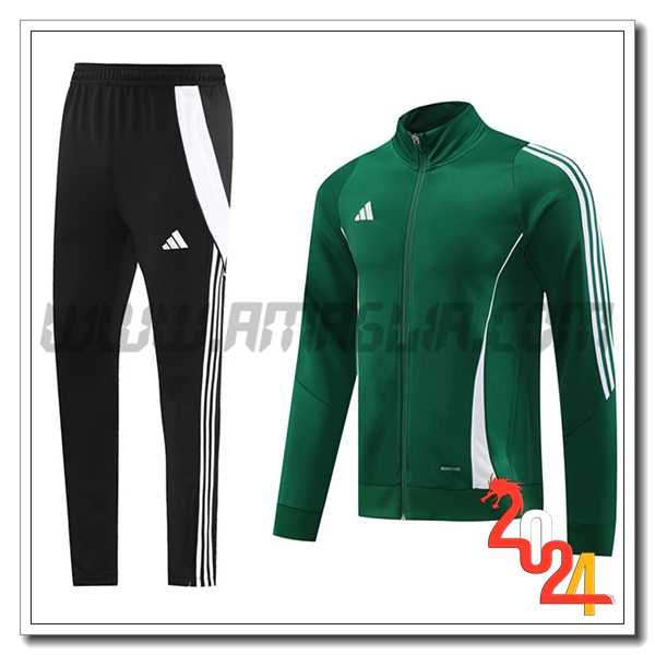 Tuta Allenamento Giacca Adidas Verde/Bianco/Nero 2024 2025