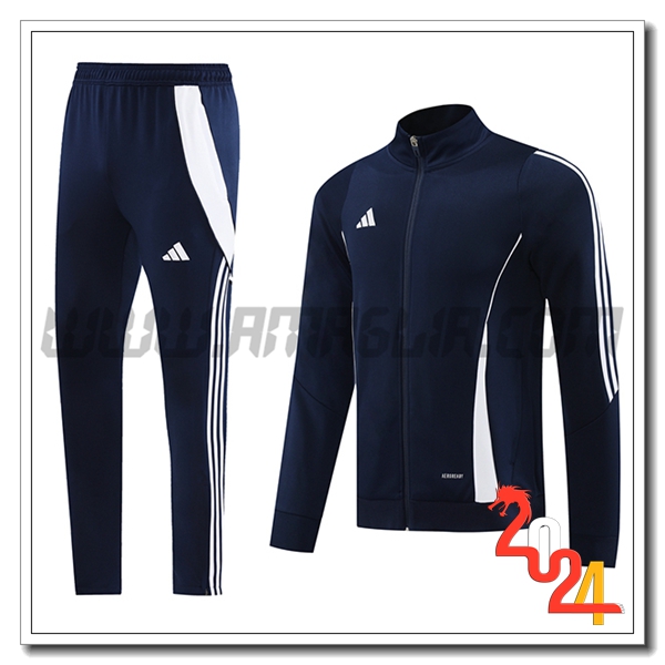 Tuta Allenamento Giacca Adidas Blu/Bianco 2024 2025