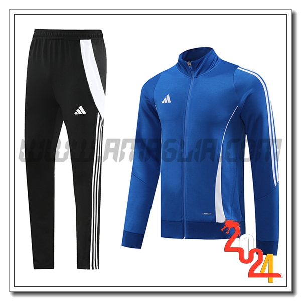 Tuta Allenamento Giacca Adidas Blu/Bianco/Nero 2024 2025