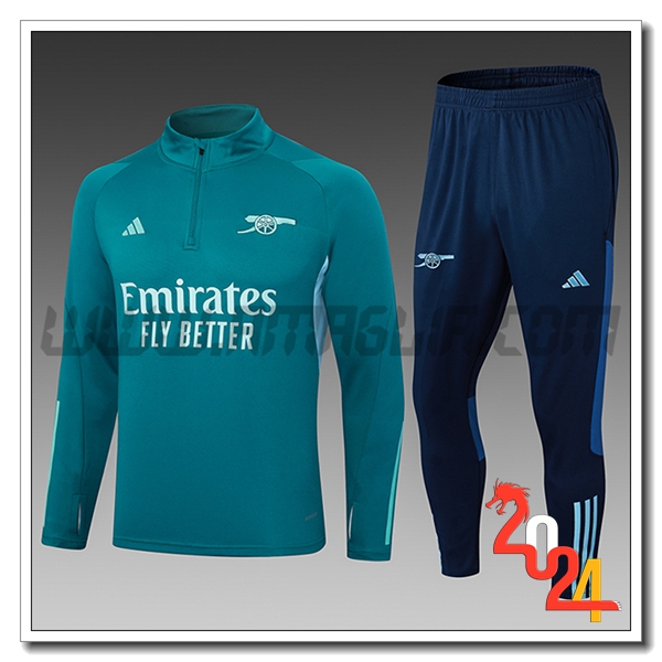 Tuta Allenamento Arsenal Bambino Verde/Blu 2024 2025
