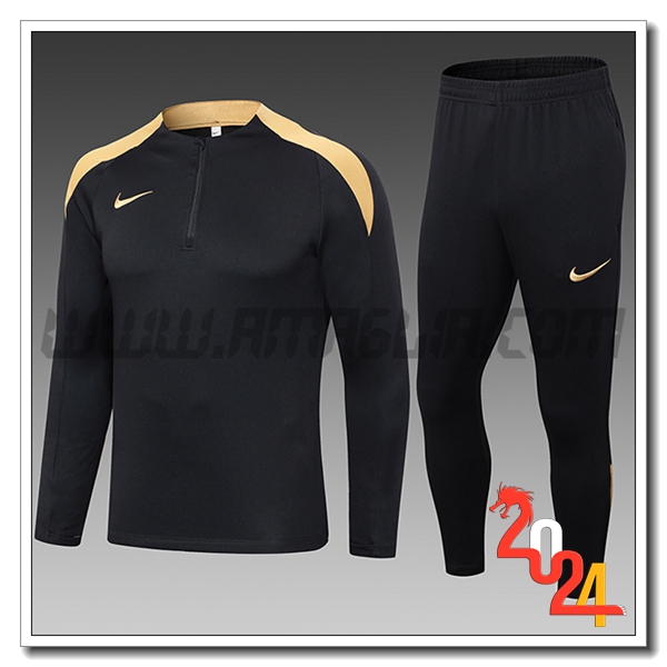 Tuta Allenamento Nike Bambino Nero/Giallo 2024 2025