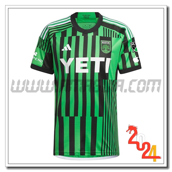 Austin FC Prima Maglia Calcio 2024 2025 Verde Nero