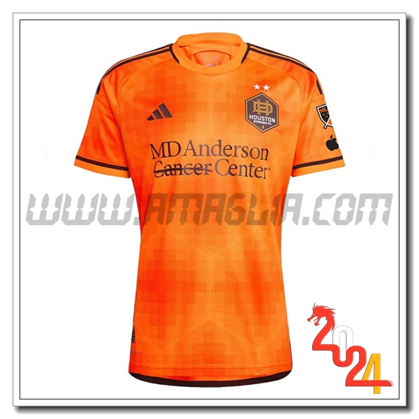 Houston Dynamo Prima Maglia Calcio 2024 2025 Arancia