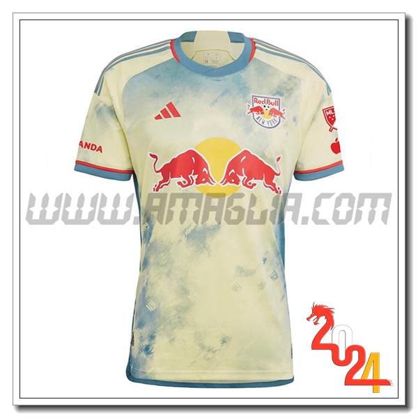 New York Red Bull Prima Maglia Calcio 2024 2025 Giallo Chiaro