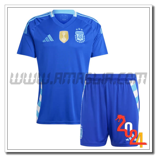 Kit Maglia Argentina Bambino Seconda 2024 2025 Blu