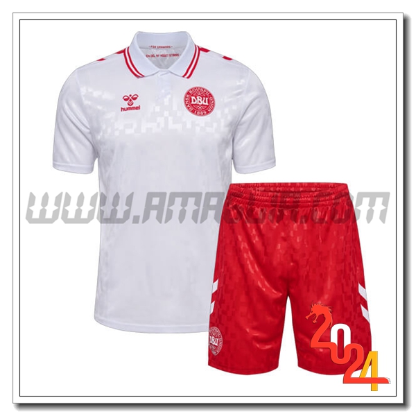 Kit Maglia Danimarca Bambino Seconda 2024 2025 Bianco