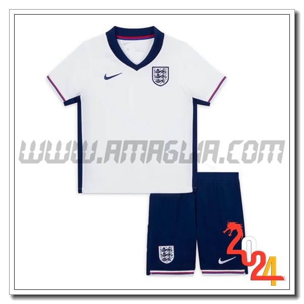 Kit Maglia Inghilterra Bambino Prima 2024 2025 Bianco