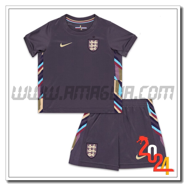 Kit Maglia Inghilterra Bambino Seconda 2024 2025 Nero