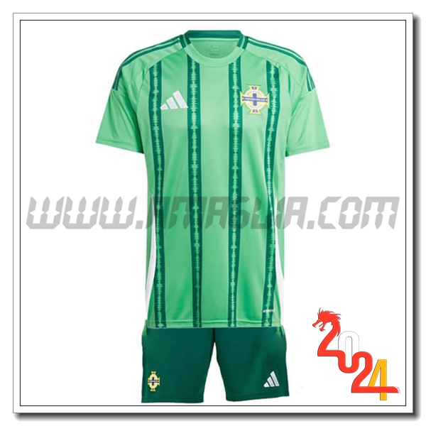 Kit Maglia Irlanda del Nord Bambino Prima 2024 2025 Verde