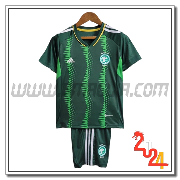 Kit Maglia Arabie Saoudite Bambino Prima 2024 2025 Verde Nero