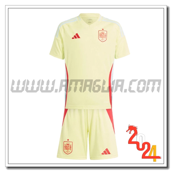 Kit Maglia Spagna Bambino Seconda 2024 2025 GIALLO