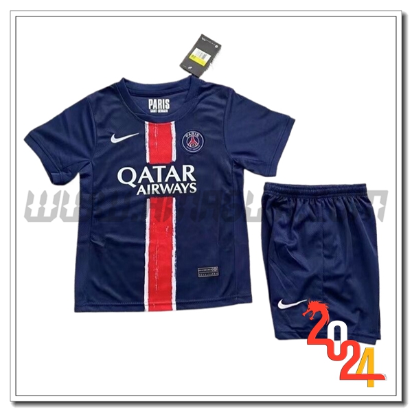 Kit Maglia PSG Bambino Prima 2024 2025 Blu Reale