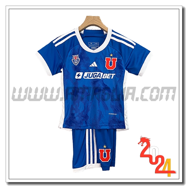 Kit Maglia Universidad De Chile Bambino Prima 2024 2025 Blu