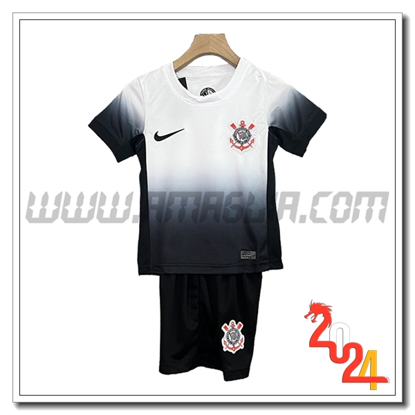 Kit Maglia Corinthians Bambino Prima 2024 2025 Bianco