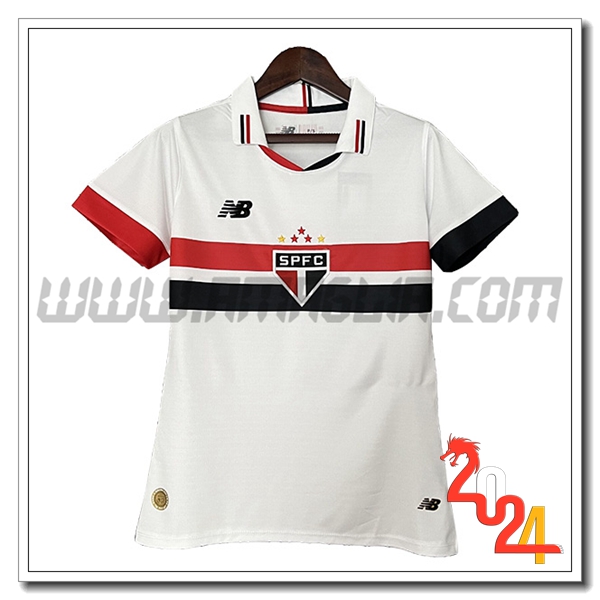 Prima Maglia Calcio Sao Paulo FC Donne 2024 2025 Bianco
