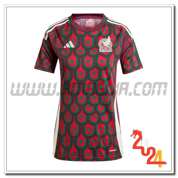 Prima Maglia Calcio Messico Donne 2024 2025 Rosso scuro