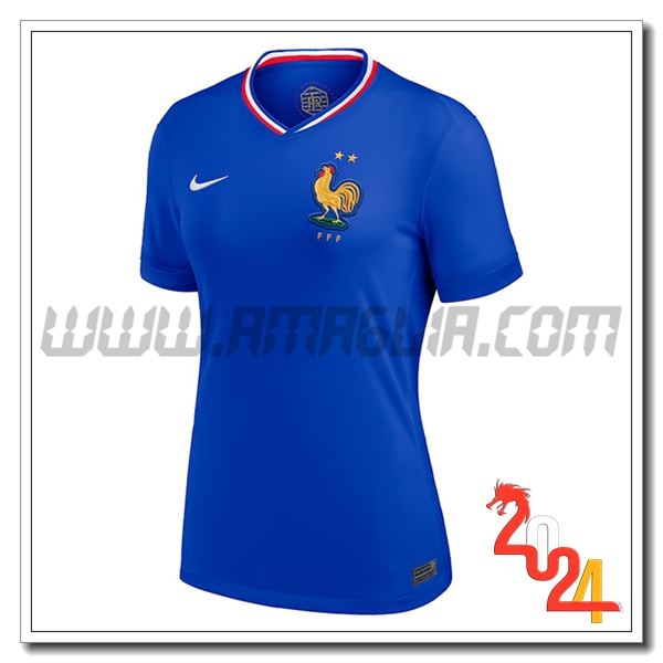 Prima Maglia Calcio Francia Donne 2024 2025 Blu
