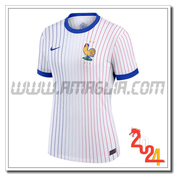 Seconda Maglia Calcio Francia Donne 2024 2025 Bianco