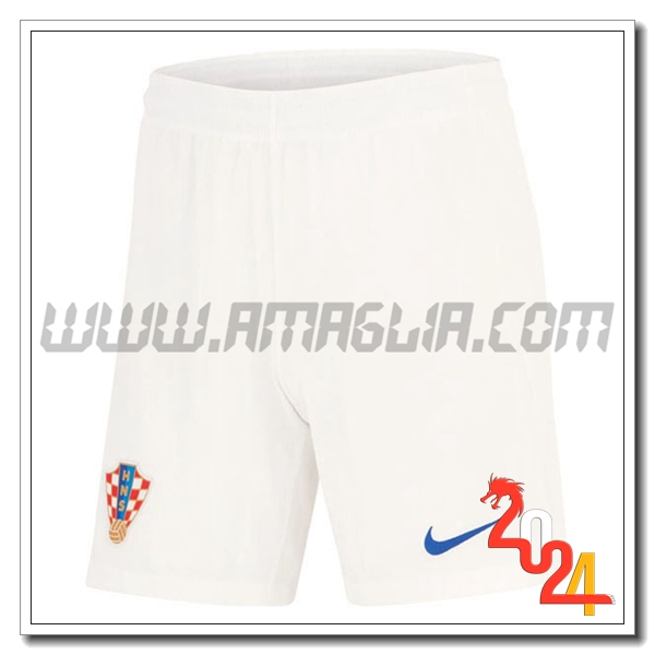 Prima Pantaloncini Calcio Croazia 2024 2025 Bianco