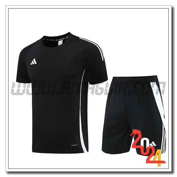 Kit Maglia Allenamento + Pantaloncini Adidas Nero 2024 2025