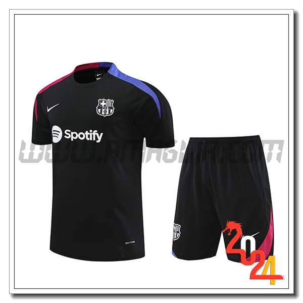Kit Maglia Allenamento + Pantaloncini FC Barcellona Nero 2024 2025