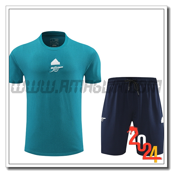 Kit Maglia Allenamento + Pantaloncini Arsenal Blu 2024 2025